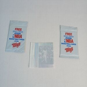 1992/1993 Fleer NBA Basketball Cards Tony's 2 SEALED Packs & Kraft MLB seal card